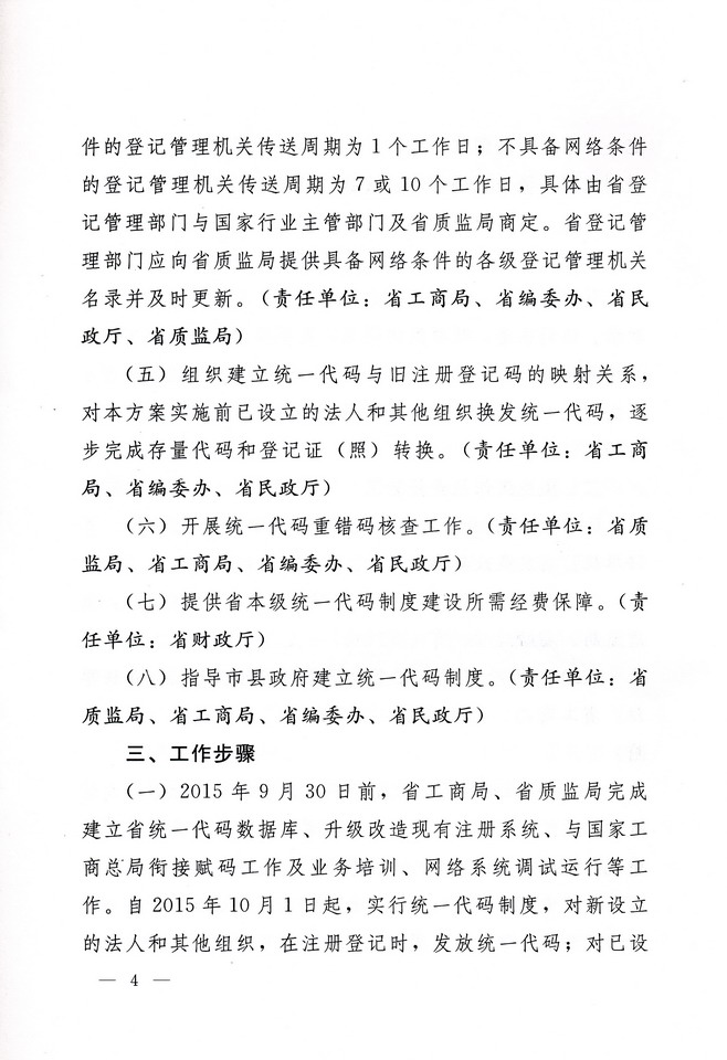 法人和其他组织统一社会信用代码制度<br>
建设工作方案